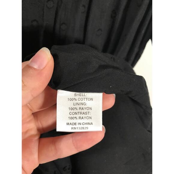 Revolve Tularosa Jude Black Eyelet Short Mini Dress Medium Cocktail LBD Summer - Picture 11 of 13